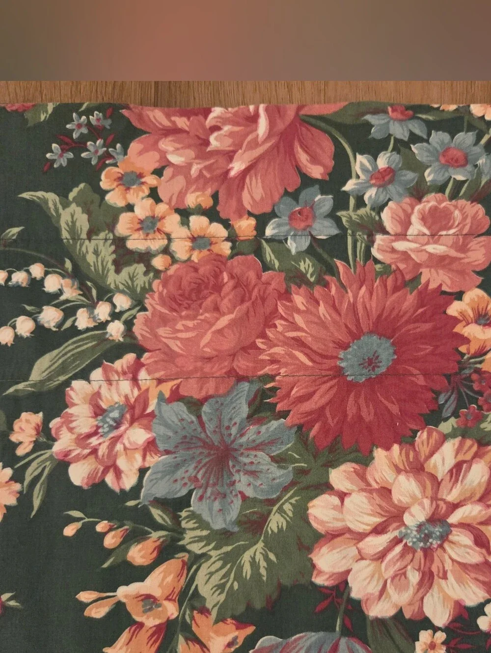 Vintage Croscill Home Floral Valance 88x17 In Cottagcore Shabby Chic